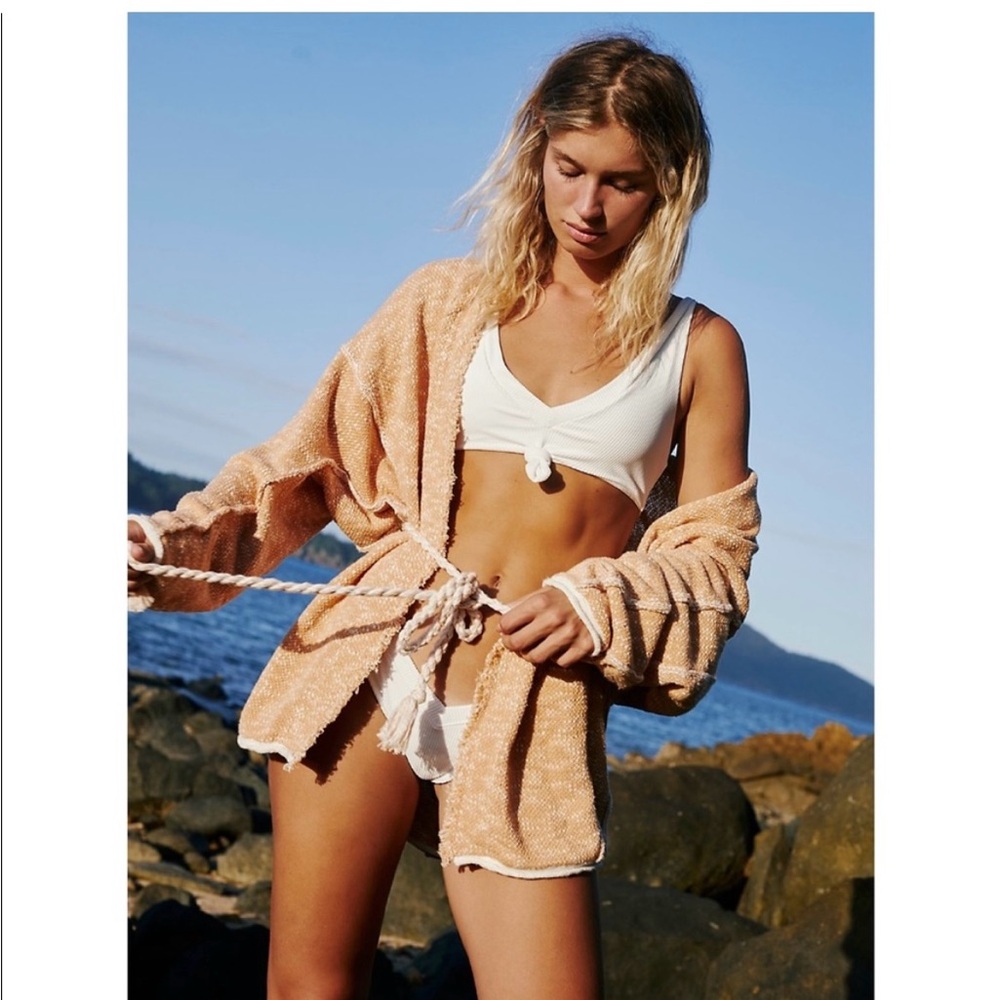 Free People Tan Cardigan Sweater